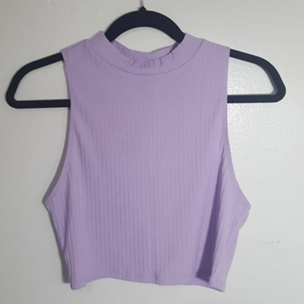 Forever 21 Purple Sleeveless Top Crop Top L Large
